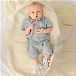 Комбинезон «Крошка Я. Муслин», размер 86-92, серо-голубой