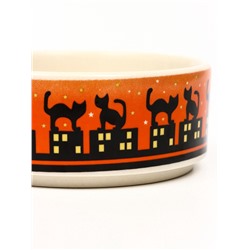 Миска керамическая «Ночные кошки» 200 мл, 10.5×4 см, красная