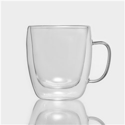 Кружка с двойными стенками Magistro, 470 мл, стекло, прозрачная