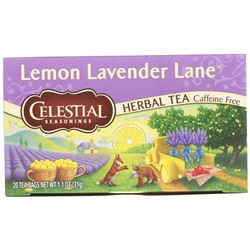 Celestial Seasonings, Травяной чай, лимонно-лавандовый путь, без кофеина, 20 чайных пакетиков, 1,1 унции (31 г)