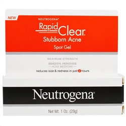 Neutrogena, Rapid Clear, гель от прыщей, максимальная сила, 28 г (1 унция)