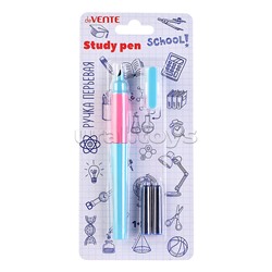 Ручка перьевая "School. StydyPen" перо среднее F (Fine) в комплекте с 3-мя баллончиками 0,8 мл