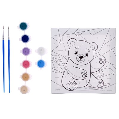 Картина по номерам для детей «Белый мишка»,‎ 15×15 см