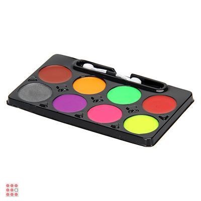 Набор грима, люминесцентный, 8цв., аппликатор, 19,5х17,5см, масляный грим