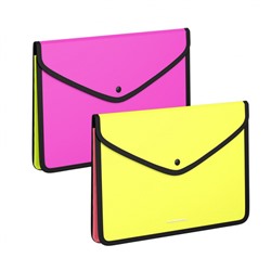 Папка с кнопкой  А4+ обшитая, с текстильной вставкой 55418 Matt Neon ErichKrause