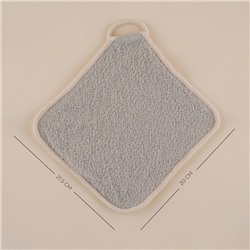 Мочалка массажная SL Home «Ортика», бамбуковое волокно, 21×20.5 см, бежевая