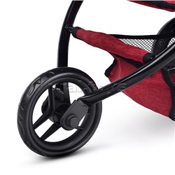 Коляска для кукол 3-колесная, металлическая, прогулочная, с тентом, с корзиной,цвет бордовый