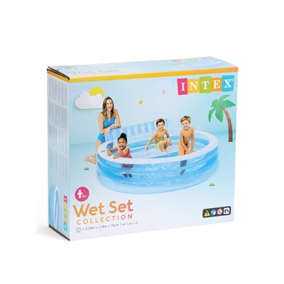 Бассейн надувной с подголовником 229×218×79 см, от 6 лет, 57190NP