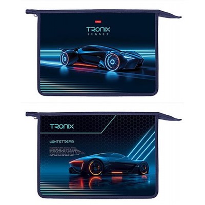 Папка для тетрадей А4 на молнии сверху пластиковая "Троникс" (094805) 03052 Хатбер