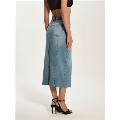CONTE CON-804 Джинсовая юбка-midi с дугообразными вытачками