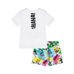 Комплект трикотажный для девочек: фуфайка (футболка), шорты