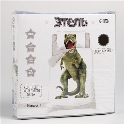 Постельное бельё 1.5-спальное «Этель» Green Dino, бязь