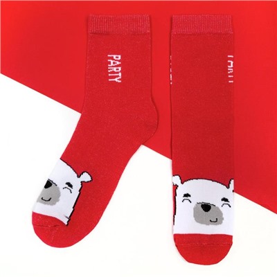 Носки женские новогодние KAFTAN «Мишка» размер 36-39 (23-25 см), набор 2 пары