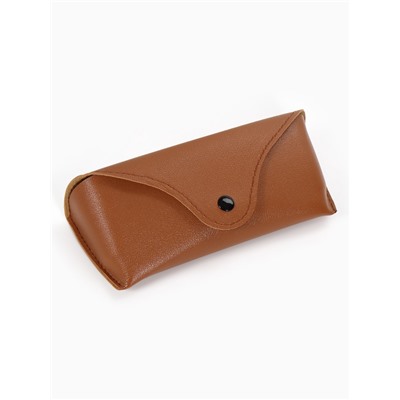 Футляр для очков на кнопке, 16×3.5×6.5 см, коричневый