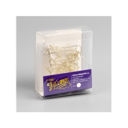 Гирлянда «Мишура» 1 м роса, IP20, серебристая нить, 100 LED, 2 режима, батарейки AAх3 (нет в комплекте), свечение белое