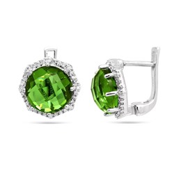 Серьги из серебра султанит, Калисто