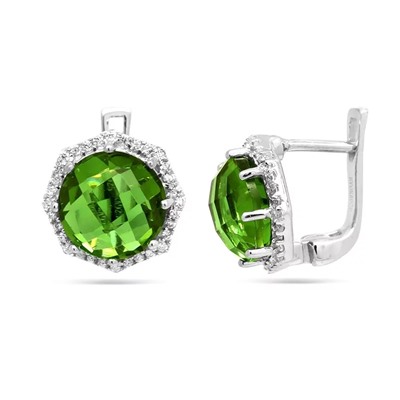 Серьги из серебра султанит, Калисто