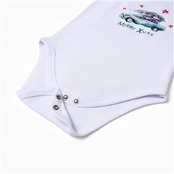 Боди детское MINAKU New Year's cars, рост 80-86 см, белое