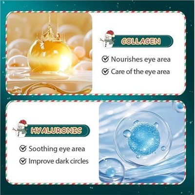 SADOER Рождественские гидрогелевые патчи для глаз с коллагеном и 24К золотом