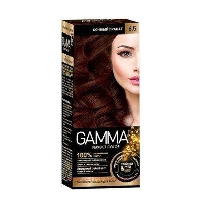 Gamma Perfect Color Стойкая Крем-Краска для волос тон 6.5 Сочный гранат с окислителем кремом 6% 50 мл