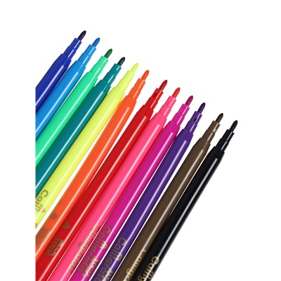 Фломастеры 12 цветов, вентилируемый колпачок, в картонной коробке