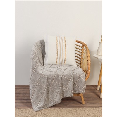 Наволочка декоративная с вышивкой SL Home, 45×45 см, хлопок 100%, молочная