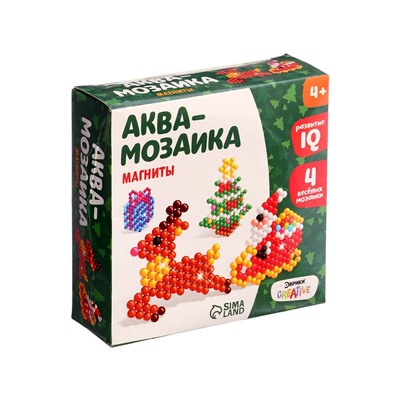 УЦЕНКА Аквамозаика «Олень с Дедом Морозом», магниты