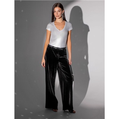 Брюки палаццо широкие из мягкого бархата