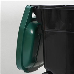 Мусорный бак с крышкой «Садовый», 65 л, на колёсиках, чёрный, зелёный