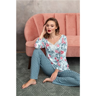 Комплект жен: фуфайка(футболка) д/рук, брюки Mia Cara SS23WJ333 Blueberry Night