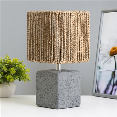 Настольная лампа RISALUX «Каре», E27, 40 Вт, 15×15×29 см, серая