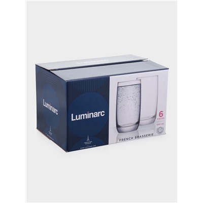 Набор стаканов Luminarc French brasserie, 330 мл, 6 шт., стекло, прозрачный