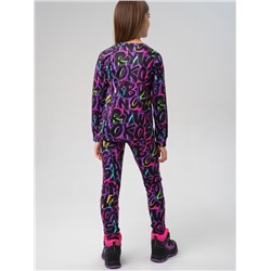 Термокомплект трикот. для девочек: фуфайка (футболка) с длин. рук, брюки