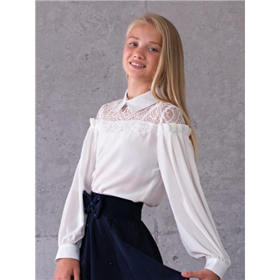 Блузка для девочки кружевная SP001 (Кремовый)