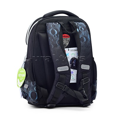 Ранец "Smart. NASA" школьный жесткий 37x28x14 см (14 л) вес 800 г, 1 отделение на замке с карманом для учебников, 2 передних кармана на молнии, 2 боковых кармана на резинке с расширением, эргономичная формоустойчивая вентилируемая спинка и мягкие S-образн