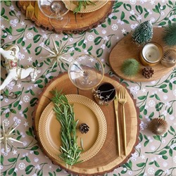 Скатерть новогодняя Доляна Frosty berries 149×250 ±3 см, 100% хлопок, рогожка 164 г/м²