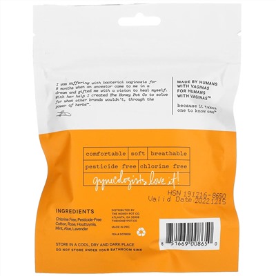 The Honey Pot Company, Herbal Menstrual Pads, Travel Pack, 3 Count