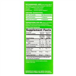 Zarbee's, Children's Cough Syrup + Mucus, Dark Honey & Ivy Leaf,  For Children 12 Months+, Natural Cherry Flavor, 4 fl oz (118 ml)