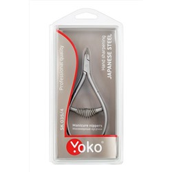 YOKO Кусачки маникюрные для кутикулы / Professional Quality SK 035/4, спиральная пружина, ручная заточка, 4 мм KRISTALLER, 1130017