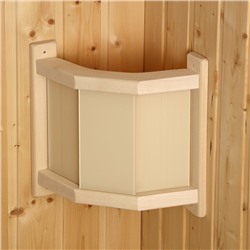 Абажур для бани и сауны «Фонарь», липа, 29.5×33.5×12.5 см, настенный, угловой, «Добропаровъ»