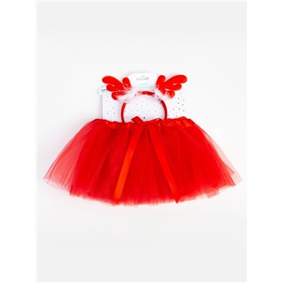 Набор для фотосессии «Крошка Я. Рождественский олененок»: юбка и ободок, красный, рост 68-92 см