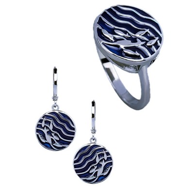 Серьги с замком кольцо арт. 22 7702 (id 278852)