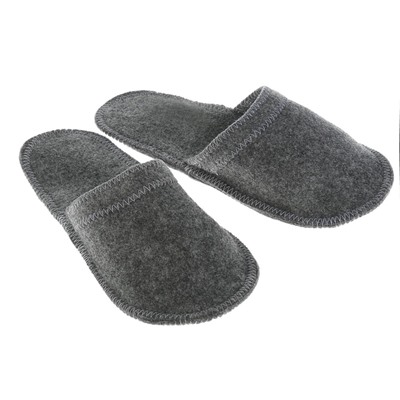 Тапочки для бани, полиэфир, шерсть, серые, «Добропаровъ»