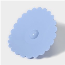 Крышка - непроливайка силиконовая Доляна «Клубничка», d=11 см, голубая