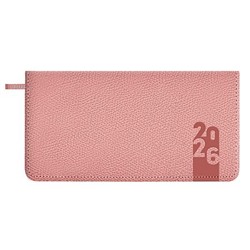 Еженедельник 2026 г. 170х88 мм 128 стр. 70382 "ДЖУТ РОЗОВЫЙ" кожзам, поролон Феникс