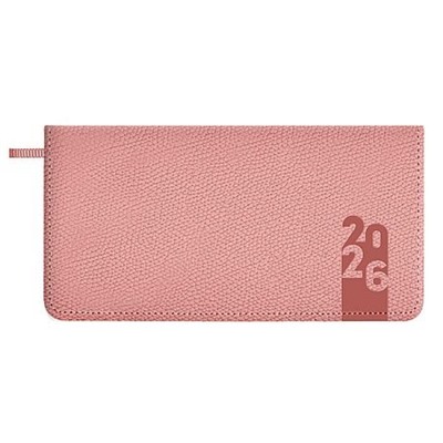 Еженедельник 2026 г. 170х88 мм 128 стр. 70382 "ДЖУТ РОЗОВЫЙ" кожзам, поролон Феникс