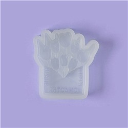 Силиконовый молд для леденцов и шоколада «Конверт с тюльпанами», 9×7,5 см, прозрачный