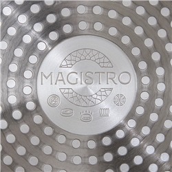 Сковорода Magistro Natural, d=20 см, кованый алюминий, ручка soft-touch, антипригарное покрытие, индукция, серая
