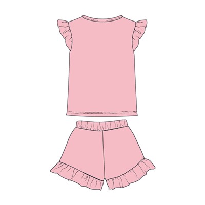 Комплект трикотажный для девочек: фуфайка (футболка), шорты