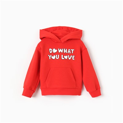 Джемпер с капюшоном «Крошка Я» Love, рост 62-68 см, красный